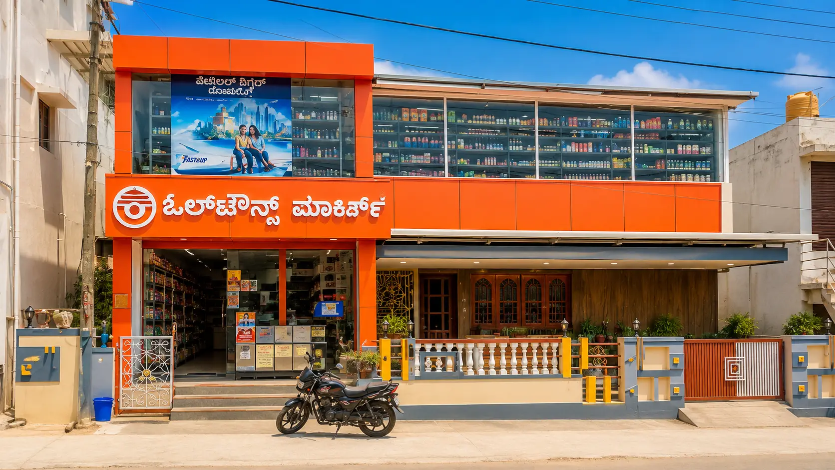 OLTOWNS Mart storefront at Huliyar